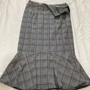 Kate casin plaid black and white pencil skirt